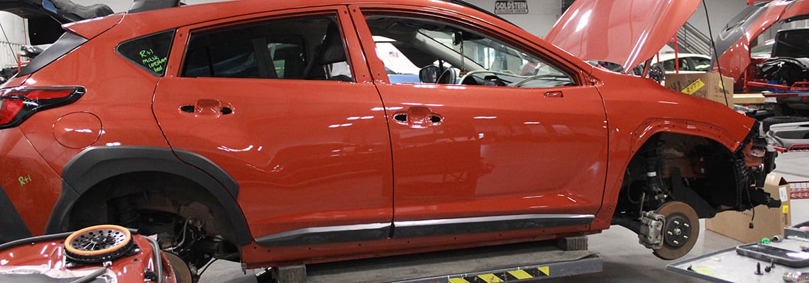 Car being repaired at the Goldstein Collision Center 1
